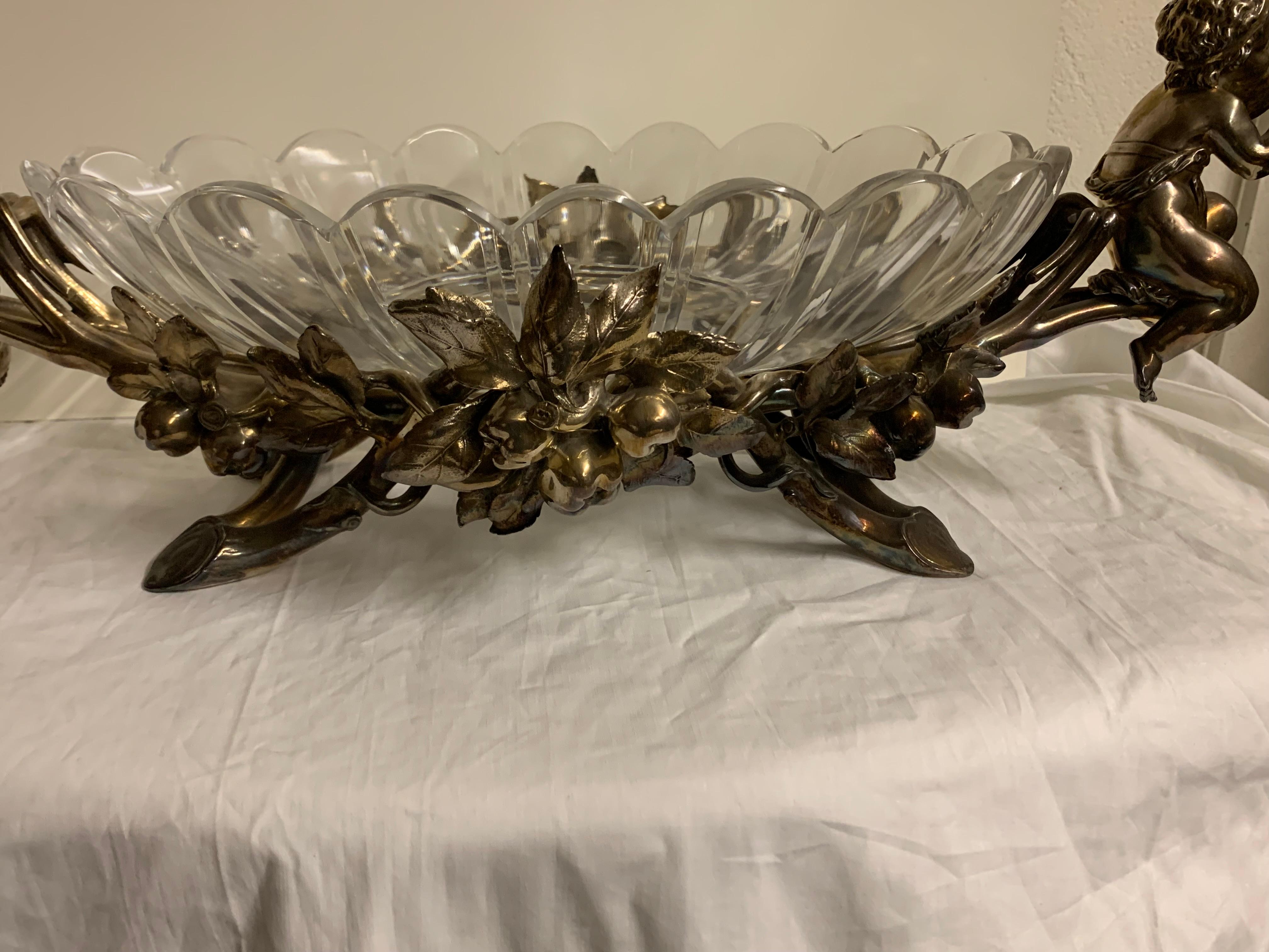 Louis XV Centerpieces bronze and crystal by cristofle For Sale