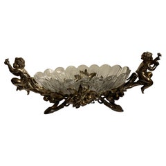Antique Centerpieces bronze and crystal by cristofle