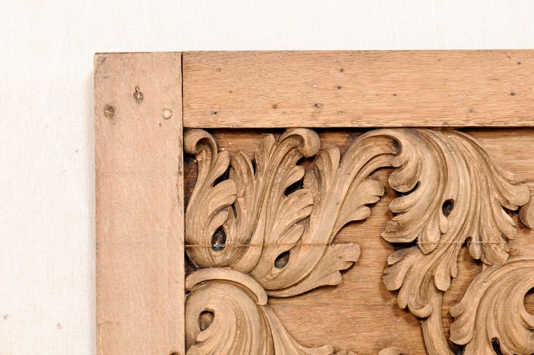 French 19th C. AcanthusCarved Wood Wall Plaque For Sale at 1stDibs