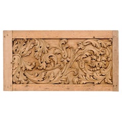 French 19th C. Acanthus-Carved Wood Wall Plaque