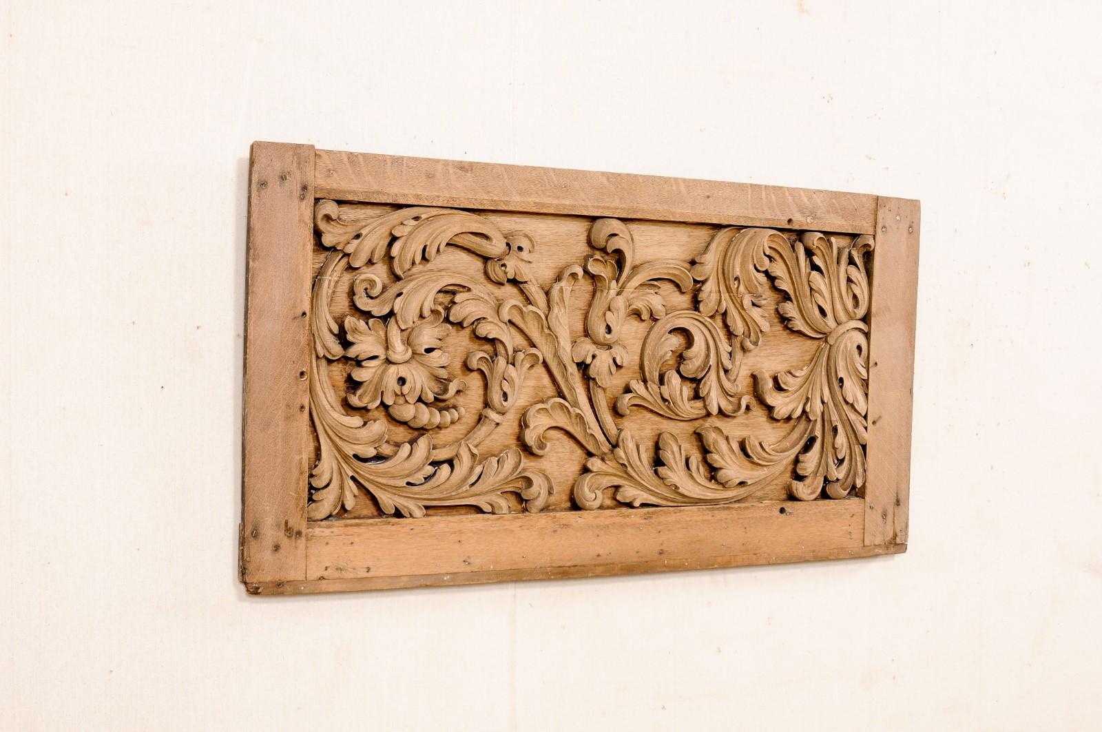 rectangular carved wood wall decor