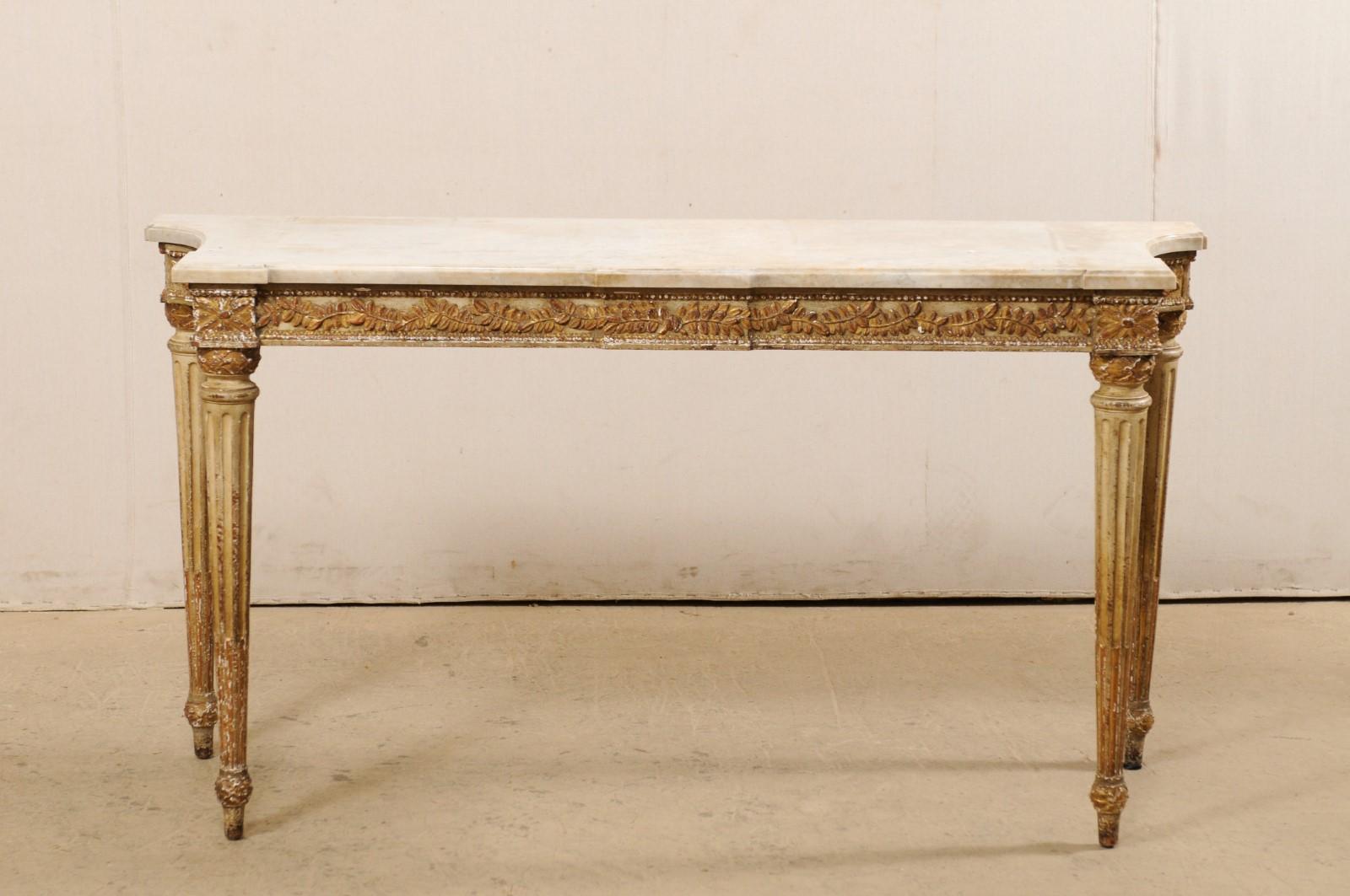 carved wood console table