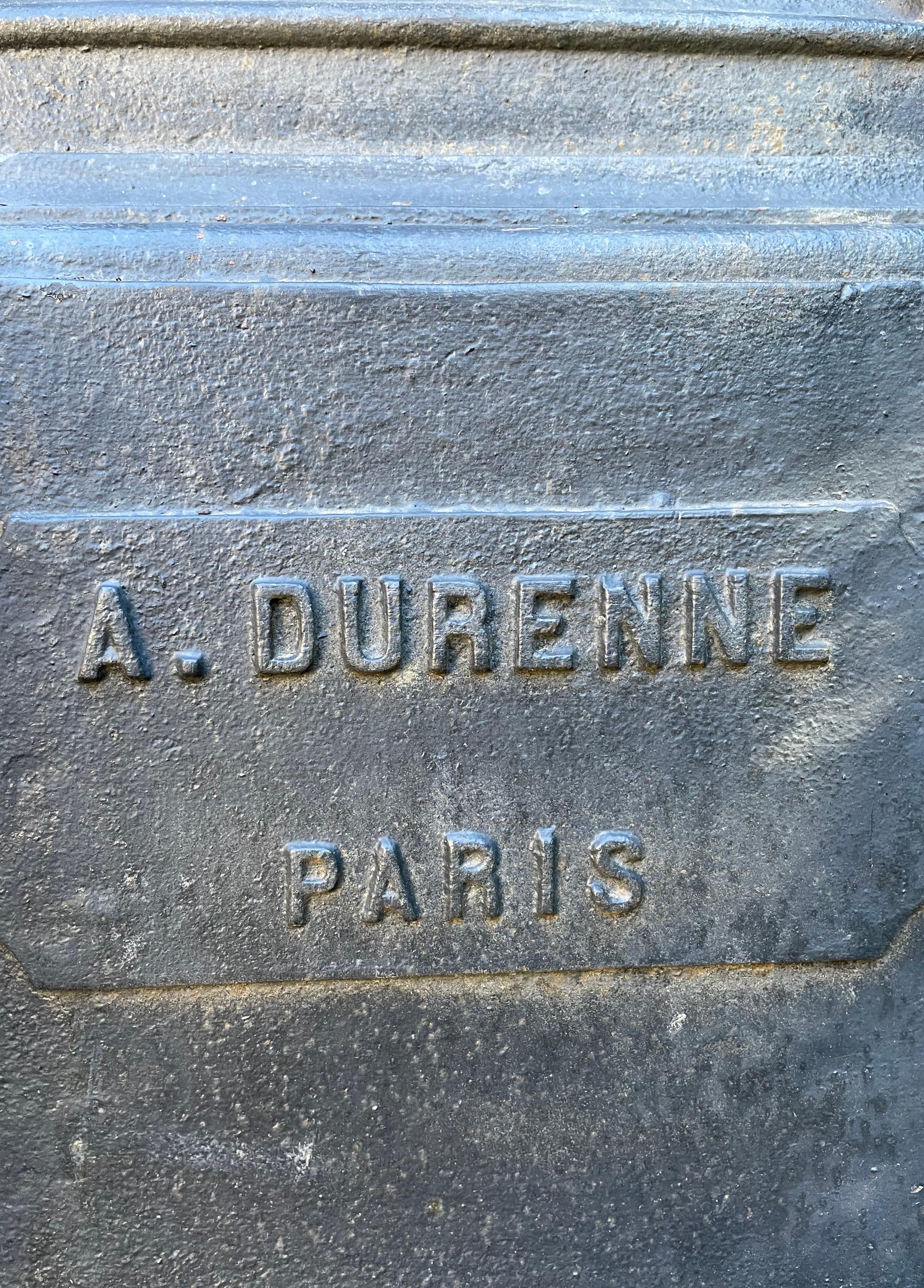 French 19th C Cast Iron Courtyard Fountain by Antoine Durenne, Paris 15