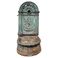 French 19th C Cast Iron Courtyard Fountain, Signed Paris