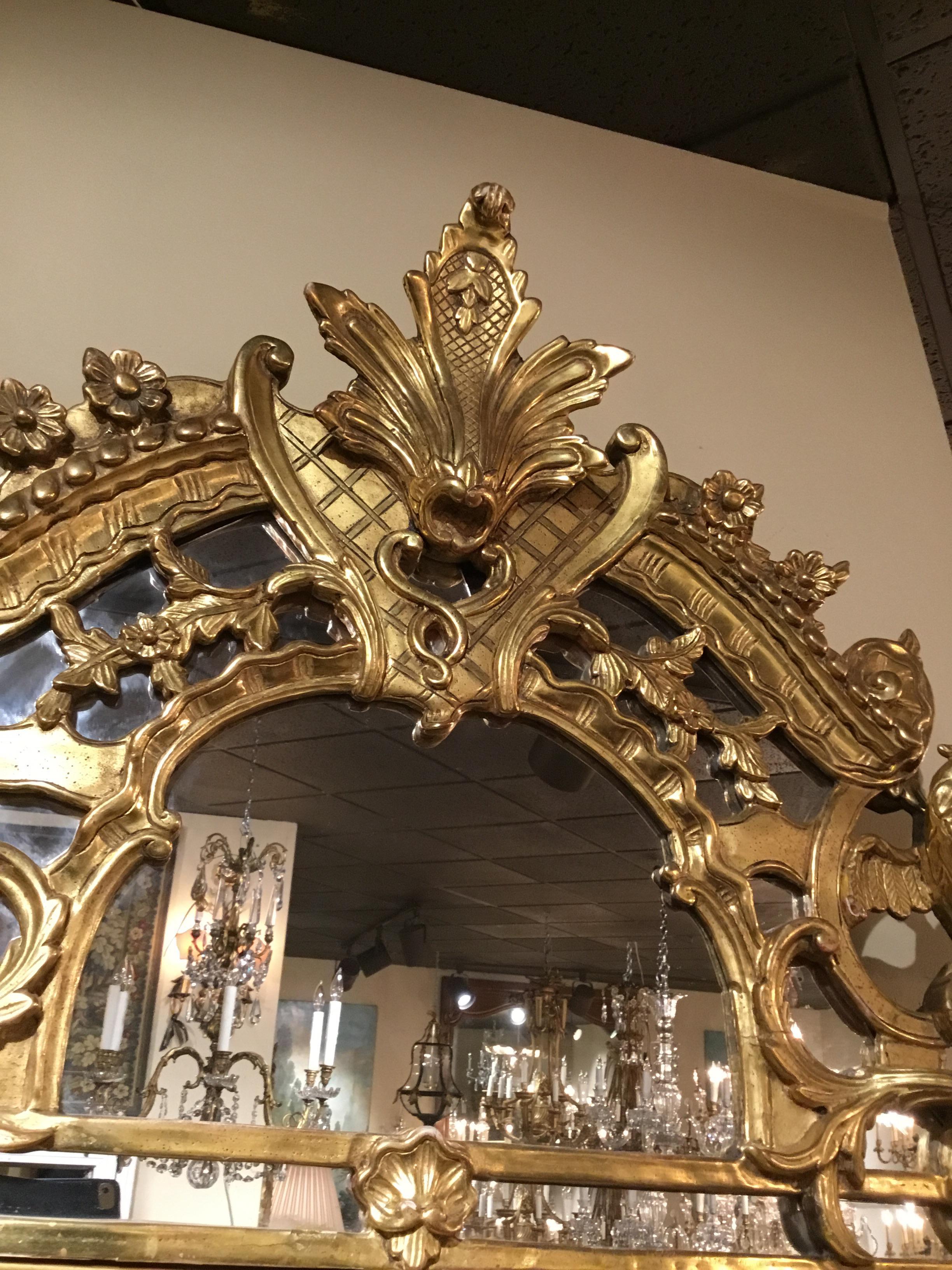 French 19th Century Chinese Chippendale Style Giltwood Mirror 3