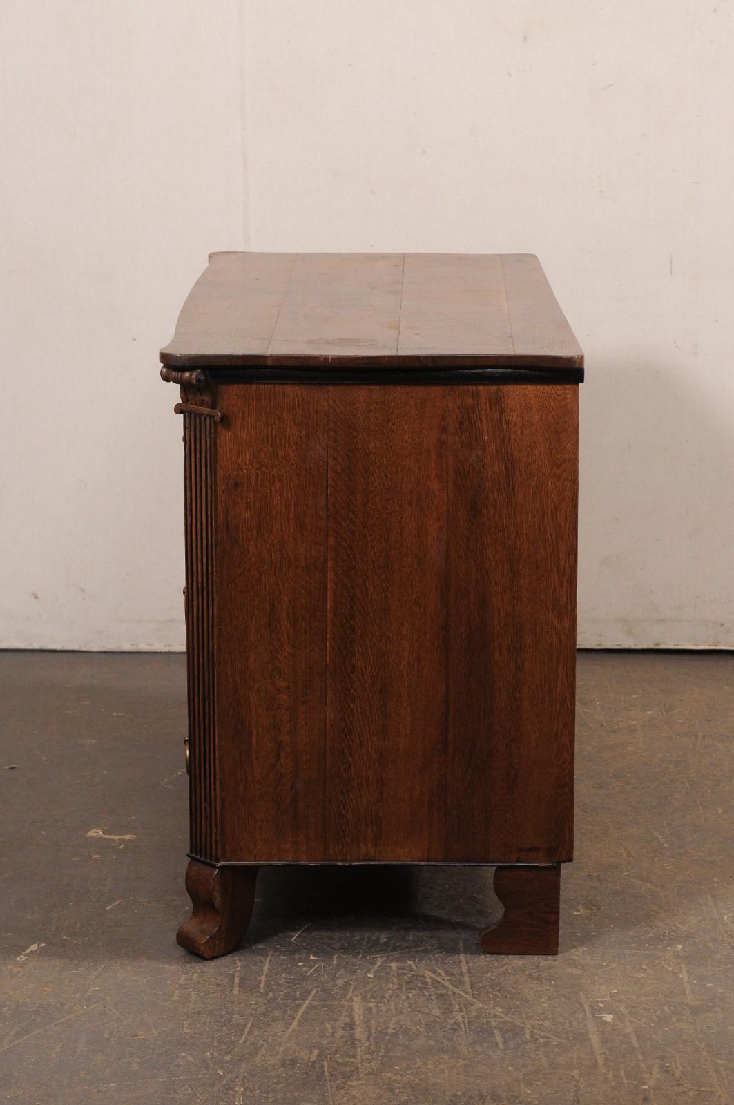 French 19th C. Commode w/Fluted Column Side Posts & Really Neat Brass Hardware For Sale 5