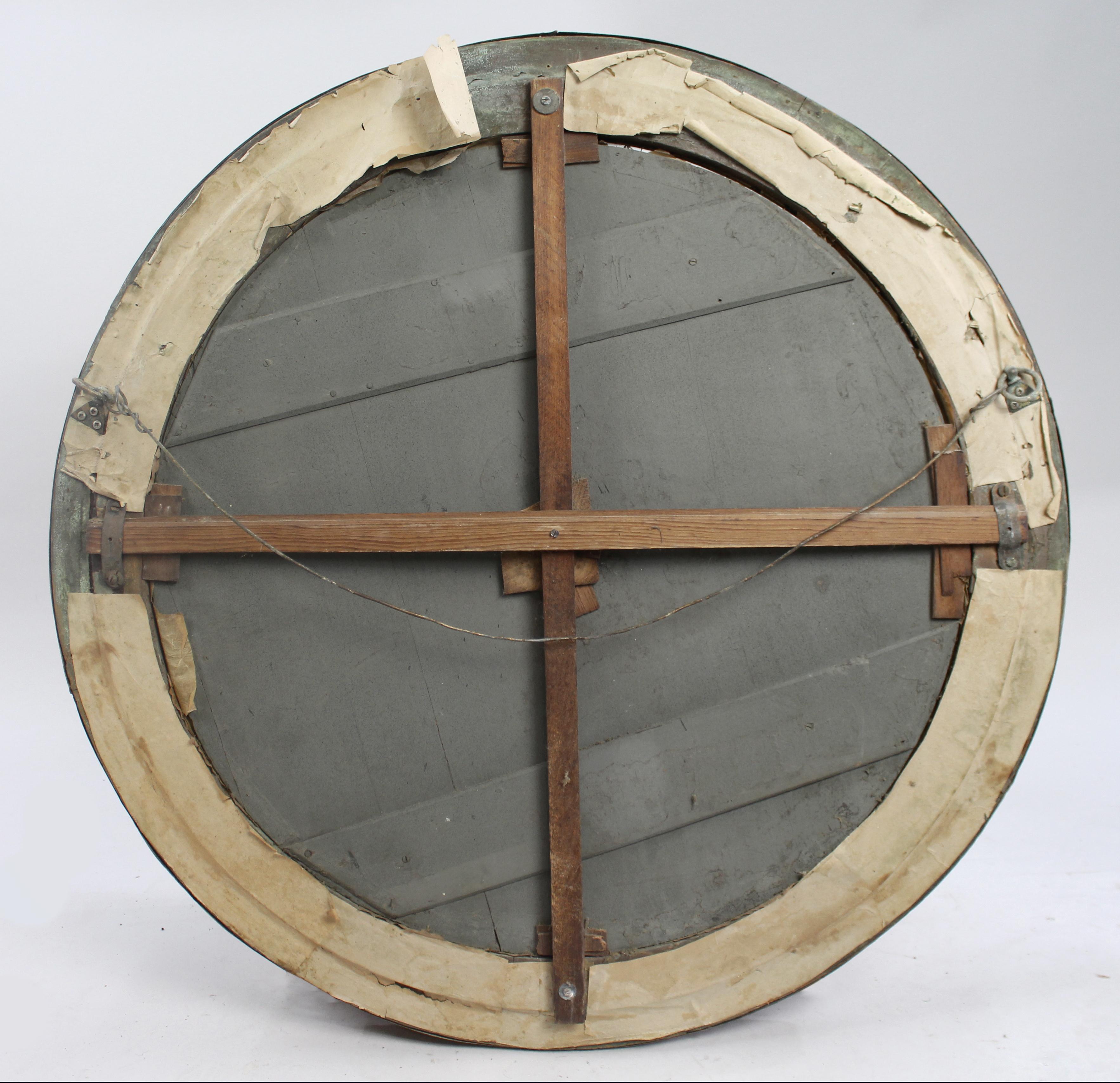 French 19th C. Gilt Brass Circular Mirror 3