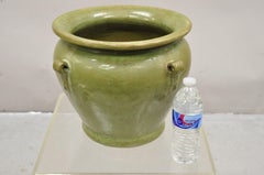 French 19th C Green Glazed Ceramic Pottery Earthenware Castelnaudary Planter