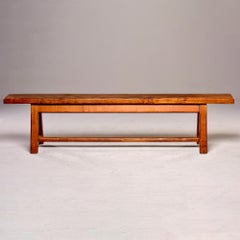 French 19th C Long Narrow Primitive Wood Bench