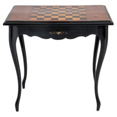 Französisch 19Th. C. Louis XV.-Spieltisch mit Intarsien und ebonisiertem Holz, Tisch a Jeux