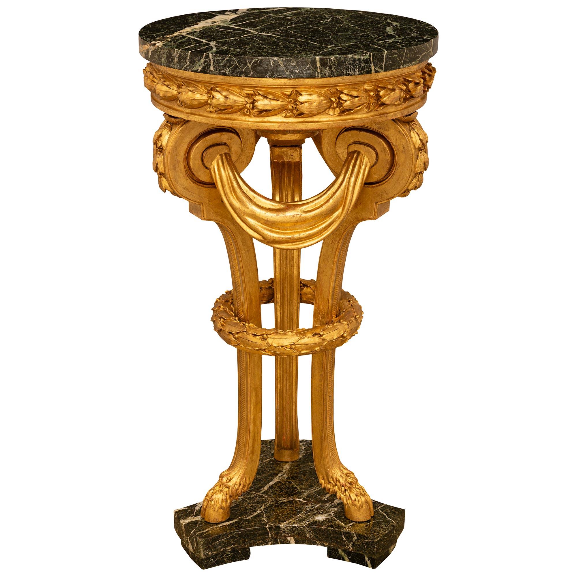French 19th c. Louis XVI St. Pedestal, Retailed By L'Escalier De Cristal, Paris In Good Condition For Sale In West Palm Beach, FL