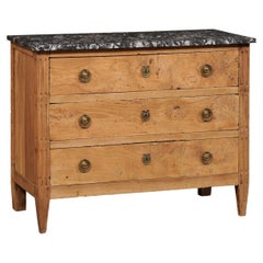 French 19th C. Louis XVI Style Commode w/Original Marble Top