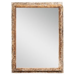 French 19th C. Mirror w/Foliate-Carved Wood Frame Accents, Orig. Glass & Paint