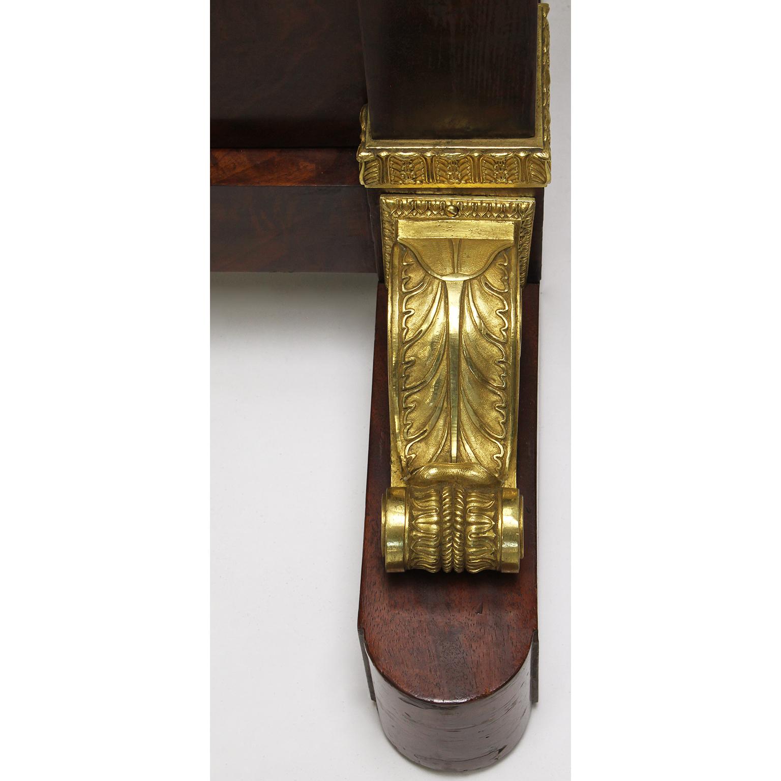 Miroir cheval de style Empire français Napoléon III en acajou et bronze doré monté en vente 2