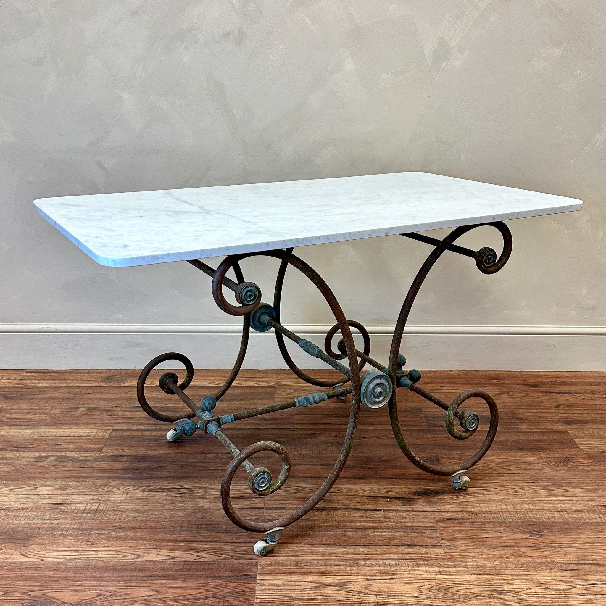 French 19th C Pâtisserie / Boucherie Marble Top Table  For Sale 4