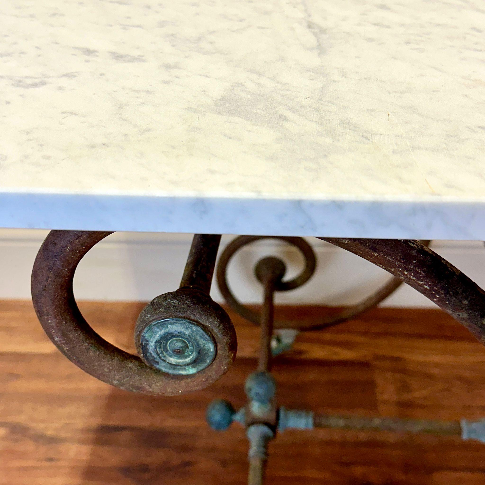 French 19th C Pâtisserie / Boucherie Marble Top Table  For Sale 5