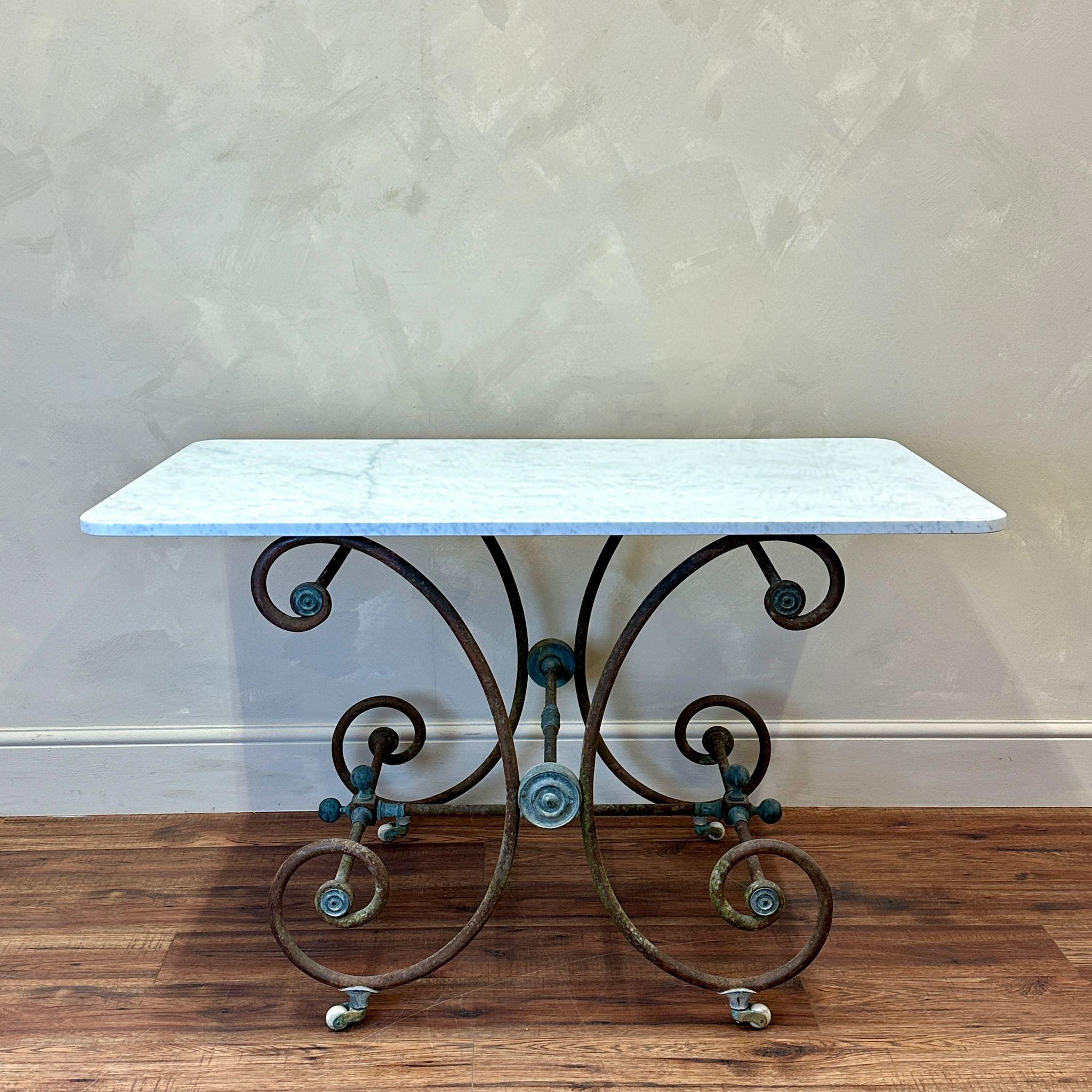 French 19th C Pâtisserie / Boucherie Marble Top Table  For Sale 1