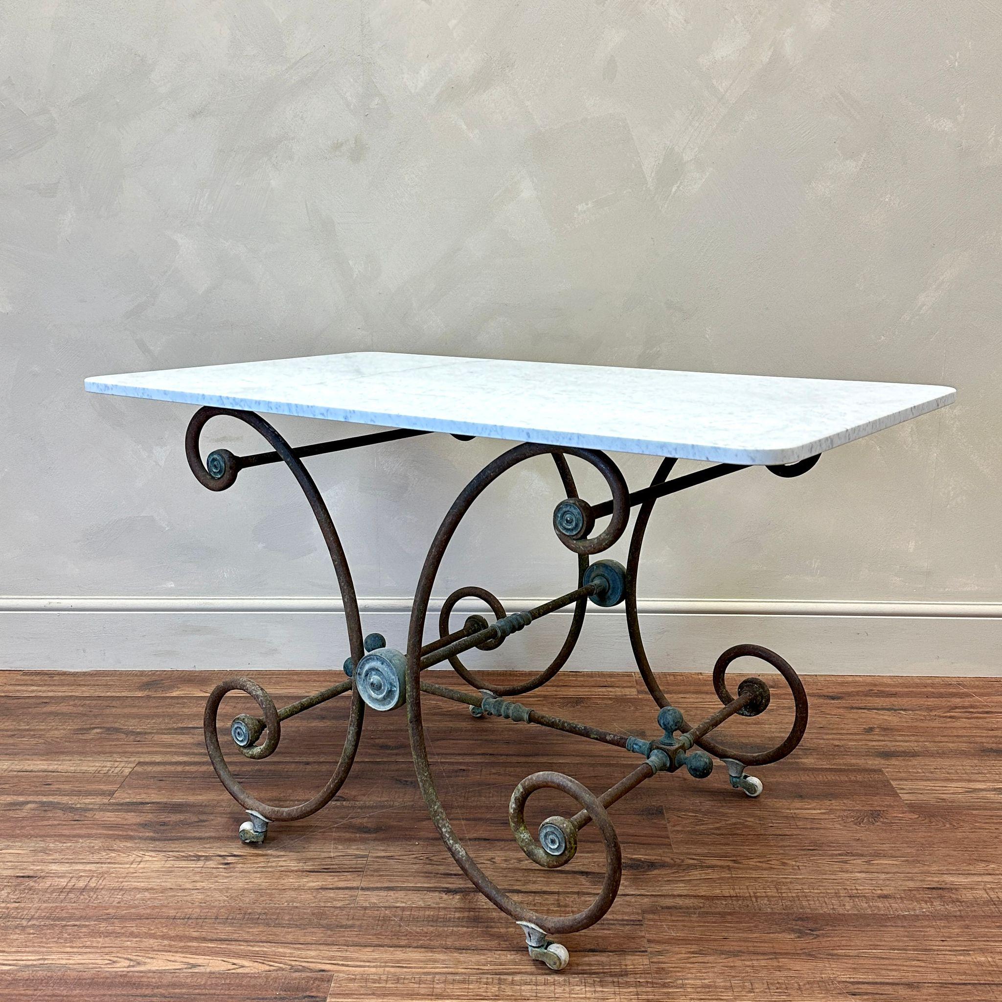 French 19th C Pâtisserie / Boucherie Marble Top Table For Sale 1