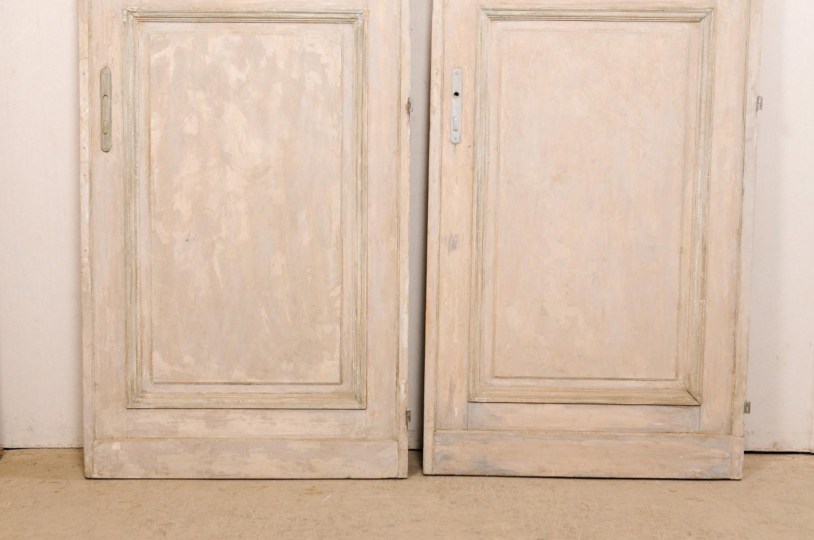 19th Century French 19th C. Raised-Panel Wood Doors 'A Set of two Single Doors' For Sale