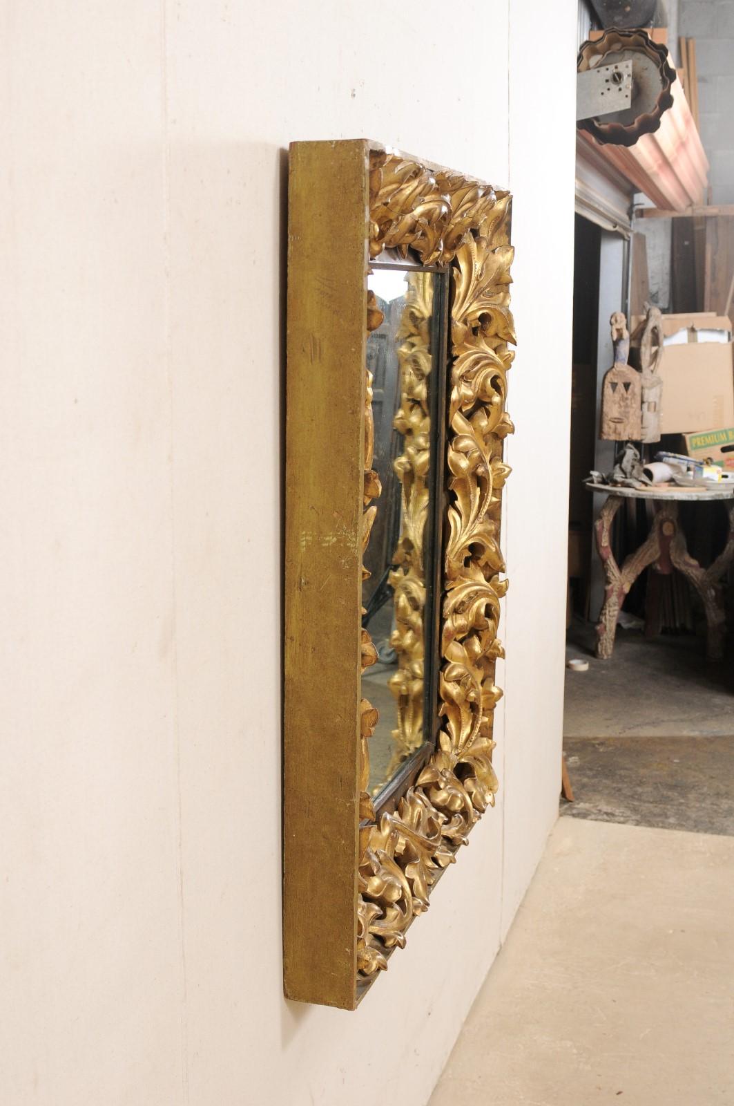 French 19th Century Rectangular-Shaped, Rococo Carved and Giltwood Mirror For Sale 4