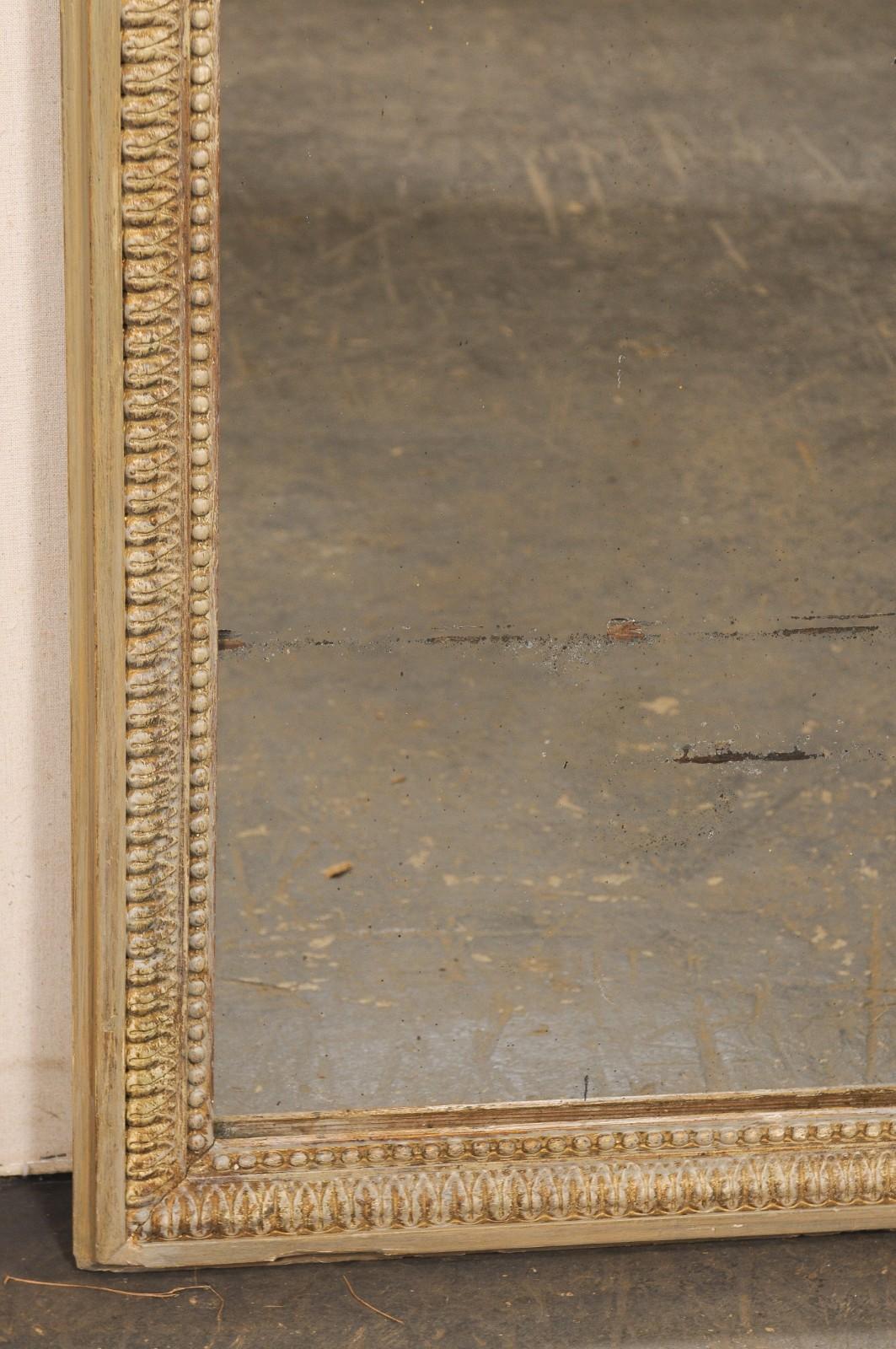 19th Century French 19th C Rectangular Wall Mirror, 4 Ft Tall For Sale