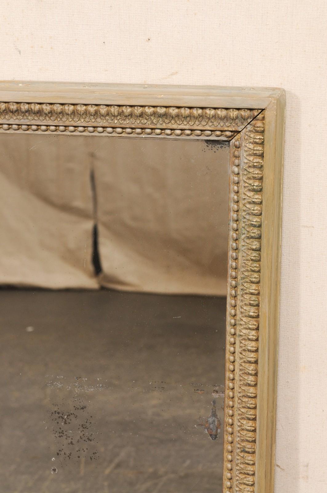 French 19th C Rectangular Wall Mirror, 4 Ft Tall For Sale 1