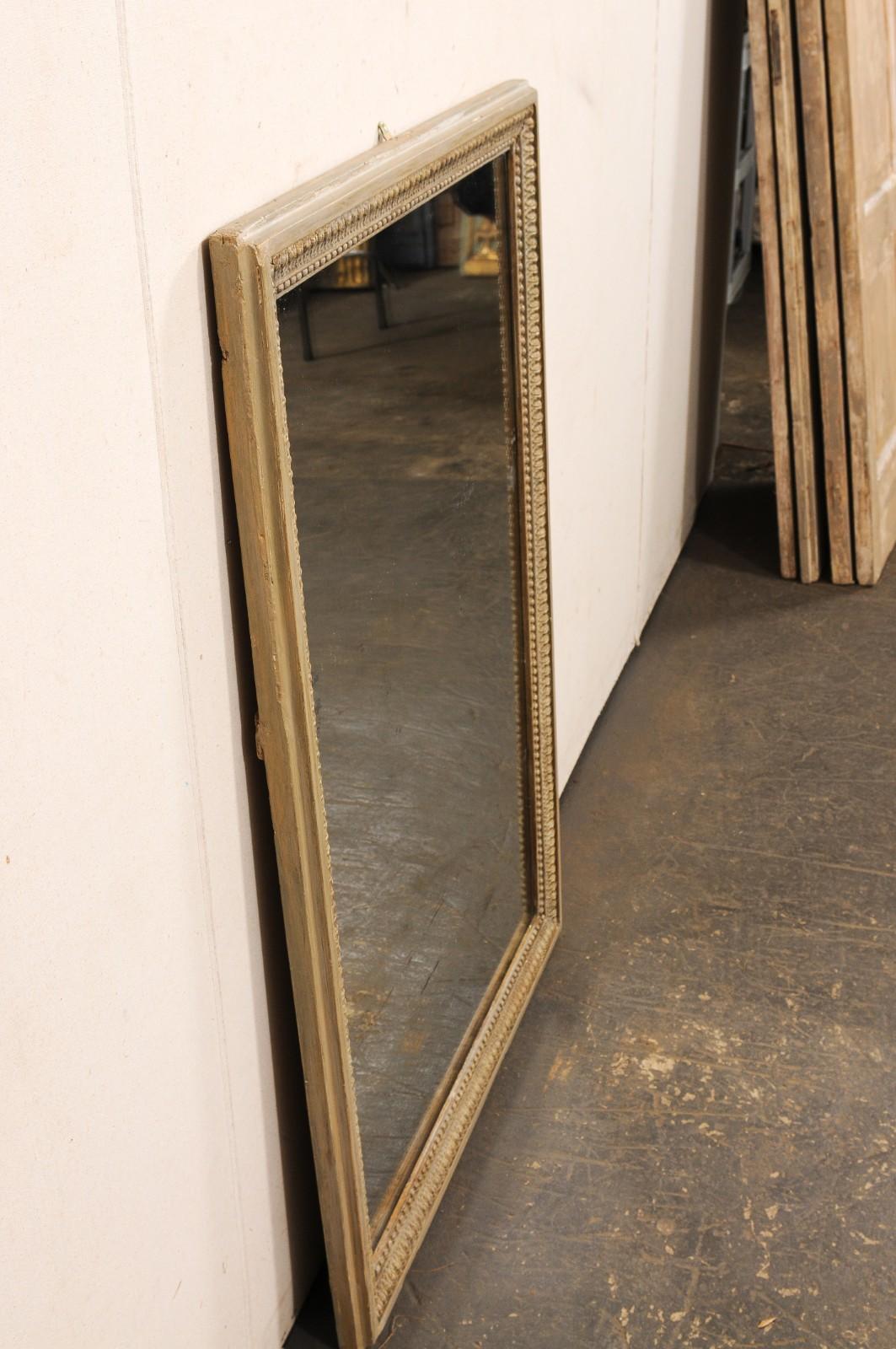French 19th C Rectangular Wall Mirror, 4 Ft Tall For Sale 4