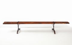 French 19th. C School House Wood Slat Bench