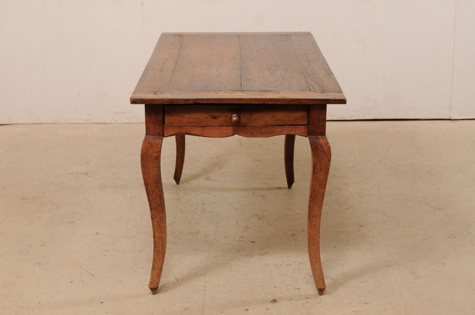 French 19th C. Table w/Scalloped Apron & Single Drawer 5