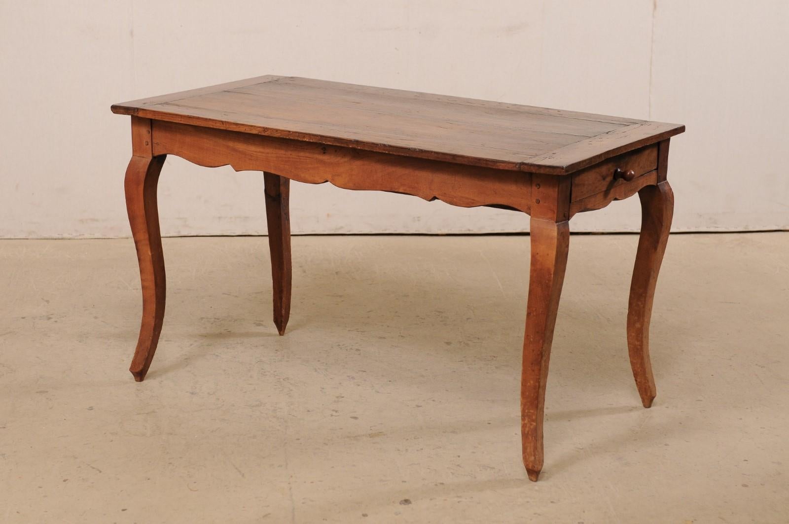 French 19th C. Table w/Scalloped Apron & Single Drawer 6