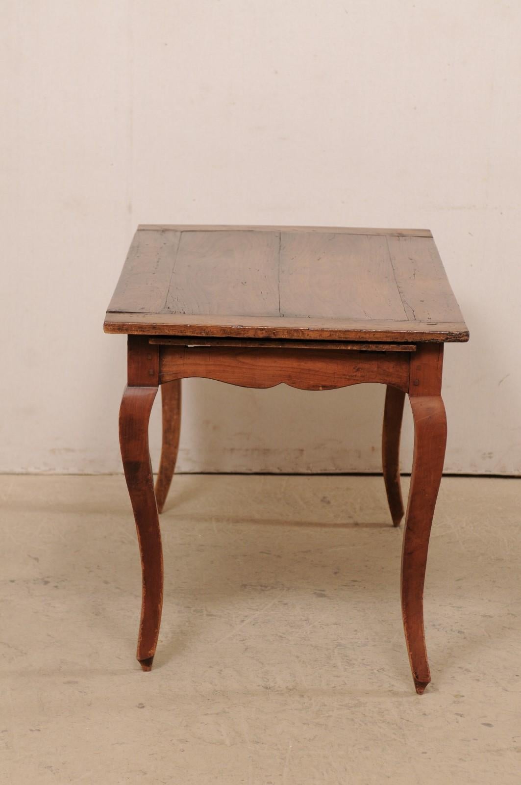 19th Century French 19th C. Table w/Scalloped Apron & Single Drawer