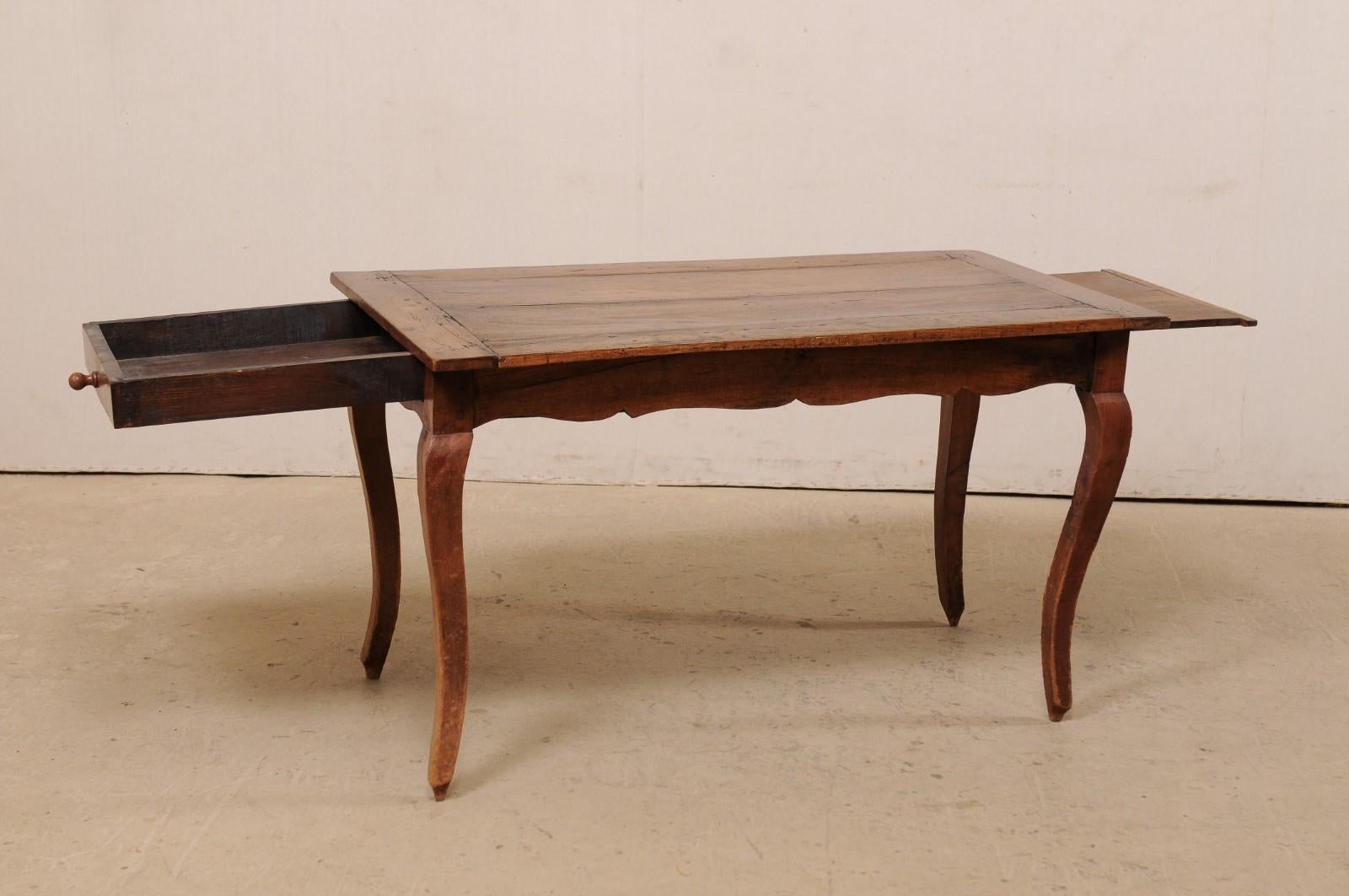 French 19th C. Table w/Scalloped Apron & Single Drawer 3