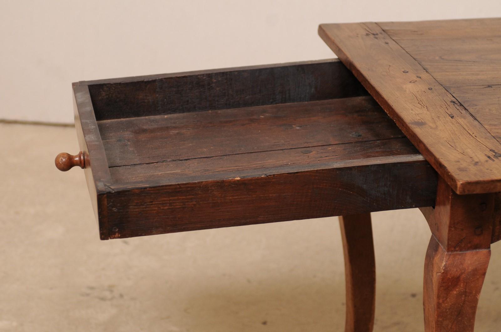 French 19th C. Table w/Scalloped Apron & Single Drawer 4