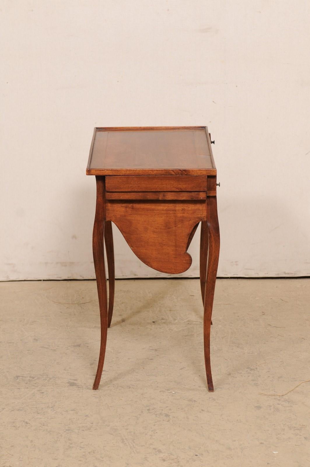 French 19th C. Table w/ Unusual & Creative Drop Down Storage-Great for Crafting 6