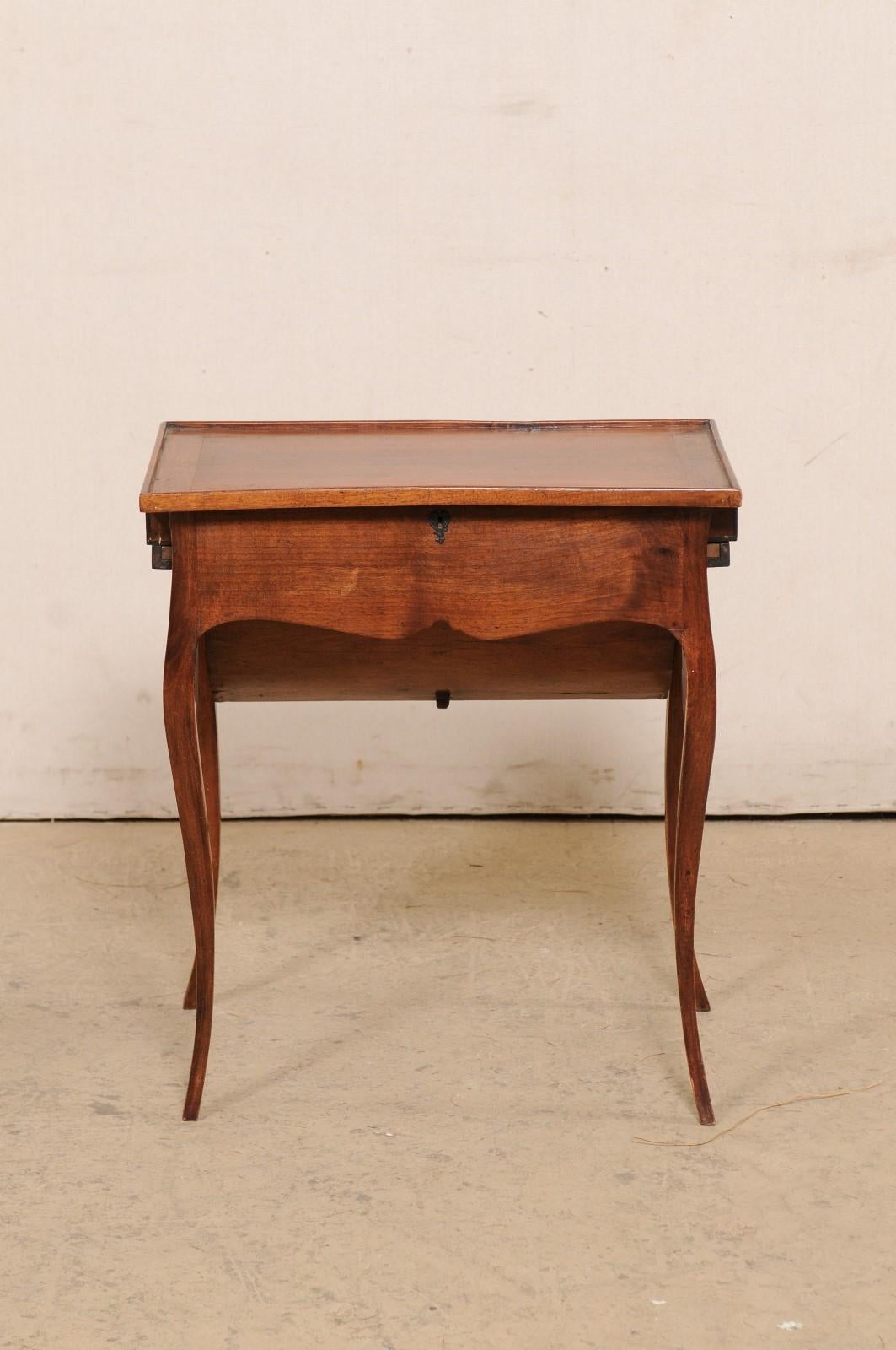 French 19th C. Table w/ Unusual & Creative Drop Down Storage-Great for Crafting 7