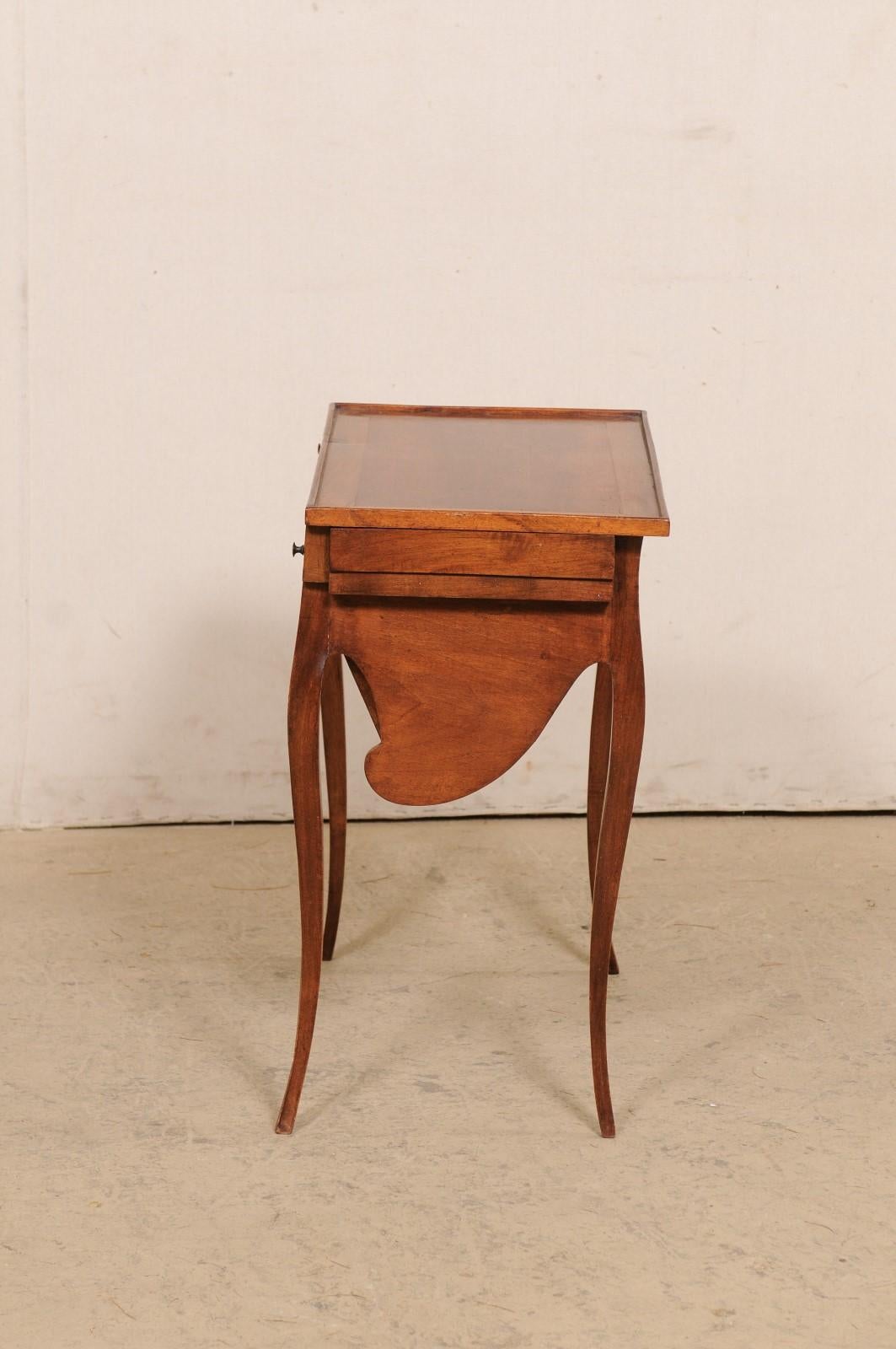 19th Century French 19th C. Table w/ Unusual & Creative Drop Down Storage-Great for Crafting