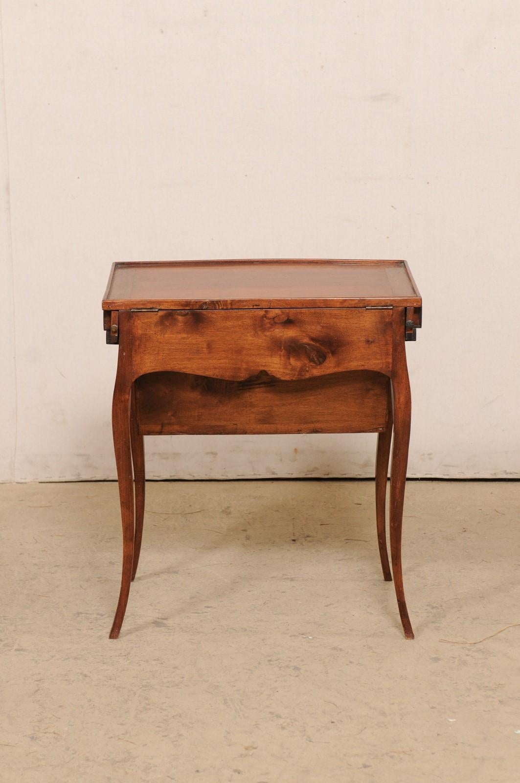 Wood French 19th C. Table w/ Unusual & Creative Drop Down Storage-Great for Crafting
