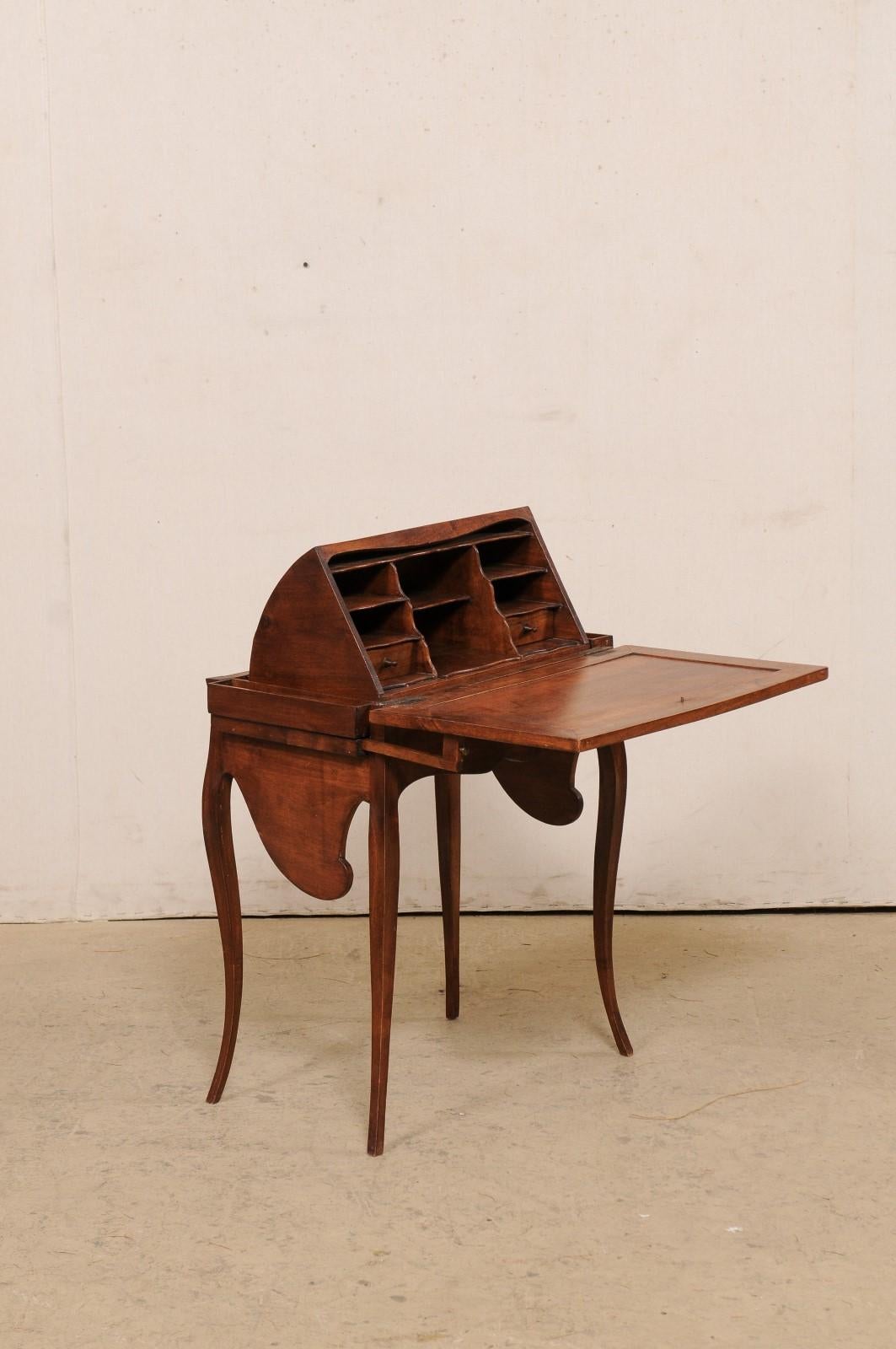 French 19th C. Table w/ Unusual & Creative Drop Down Storage-Great for Crafting 4