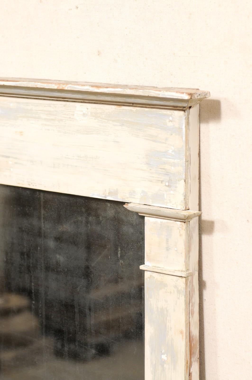 French 19th C. Tall Wall Mirror w/Original 2-Piece Glass en vente 5