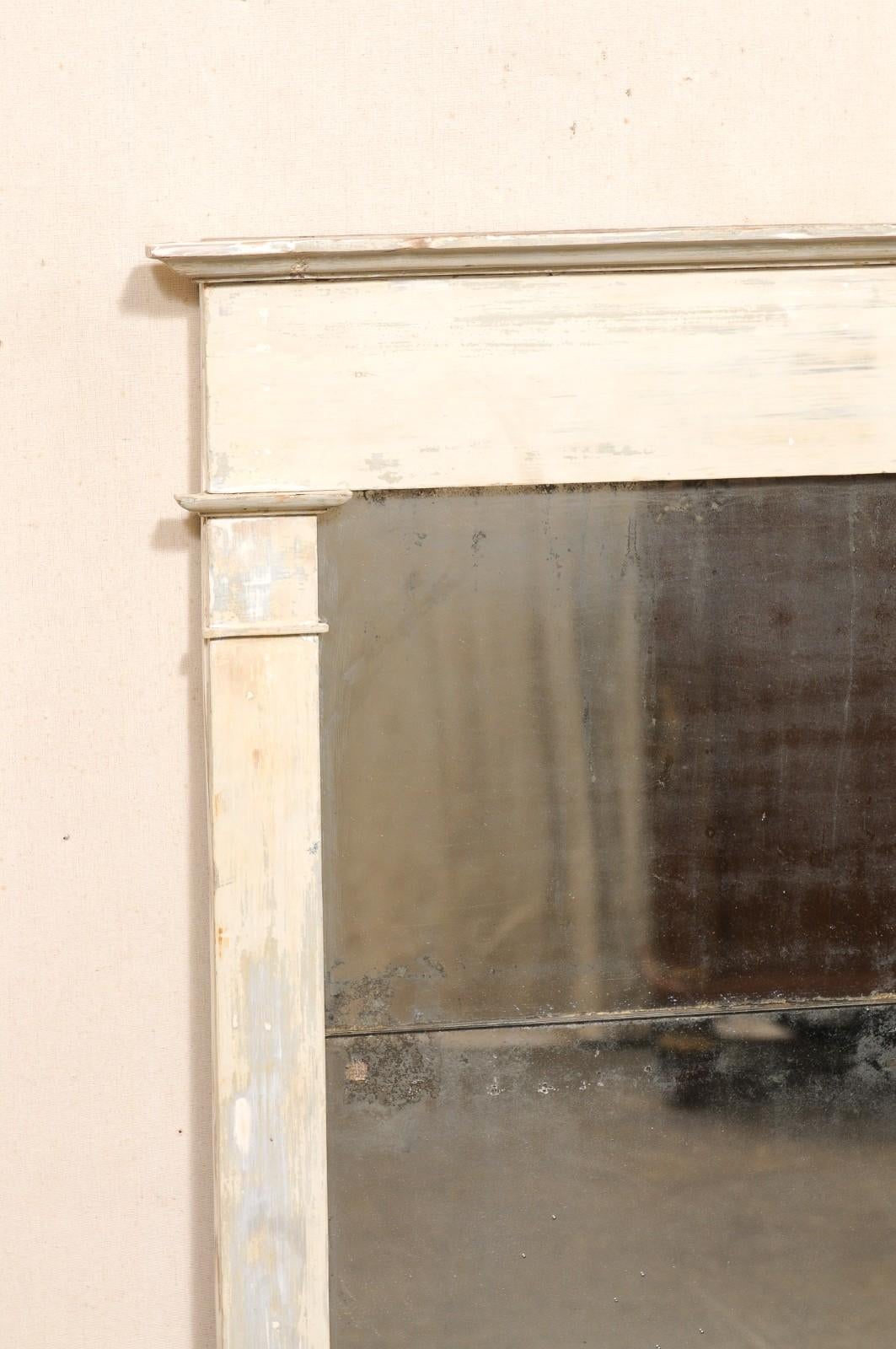French 19th C. Tall Wall Mirror w/Original 2-Piece Glass Bon état - En vente à Atlanta, GA