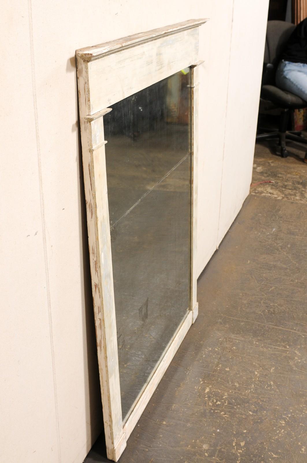 French 19th C. Tall Wall Mirror w/Original 2-Piece Glass en vente 2