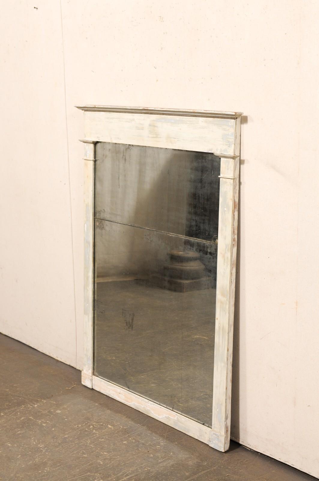 French 19th C. Tall Wall Mirror w/Original 2-Piece Glass en vente 3