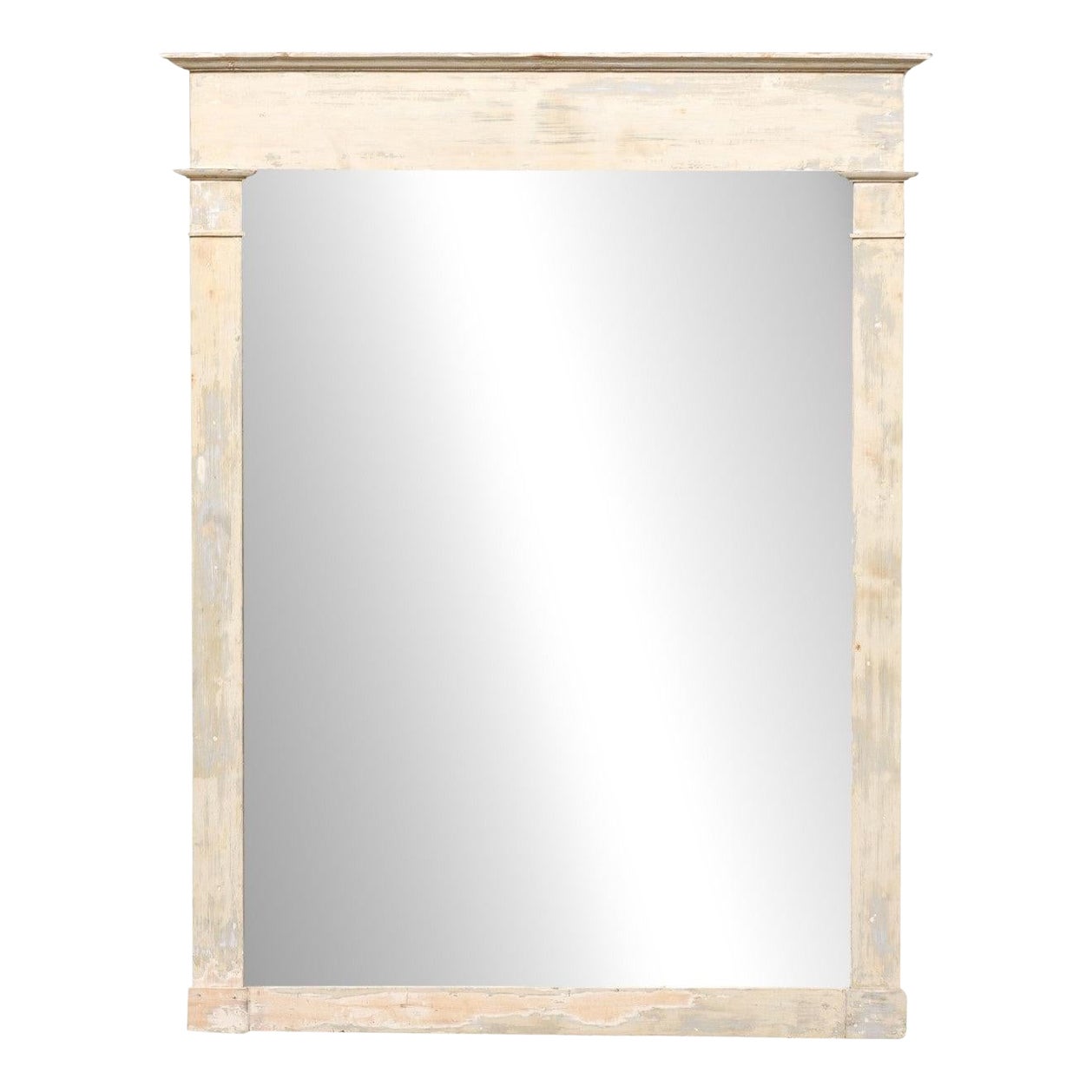French 19th C. Tall Wall Mirror w/Original 2-Piece Glass en vente