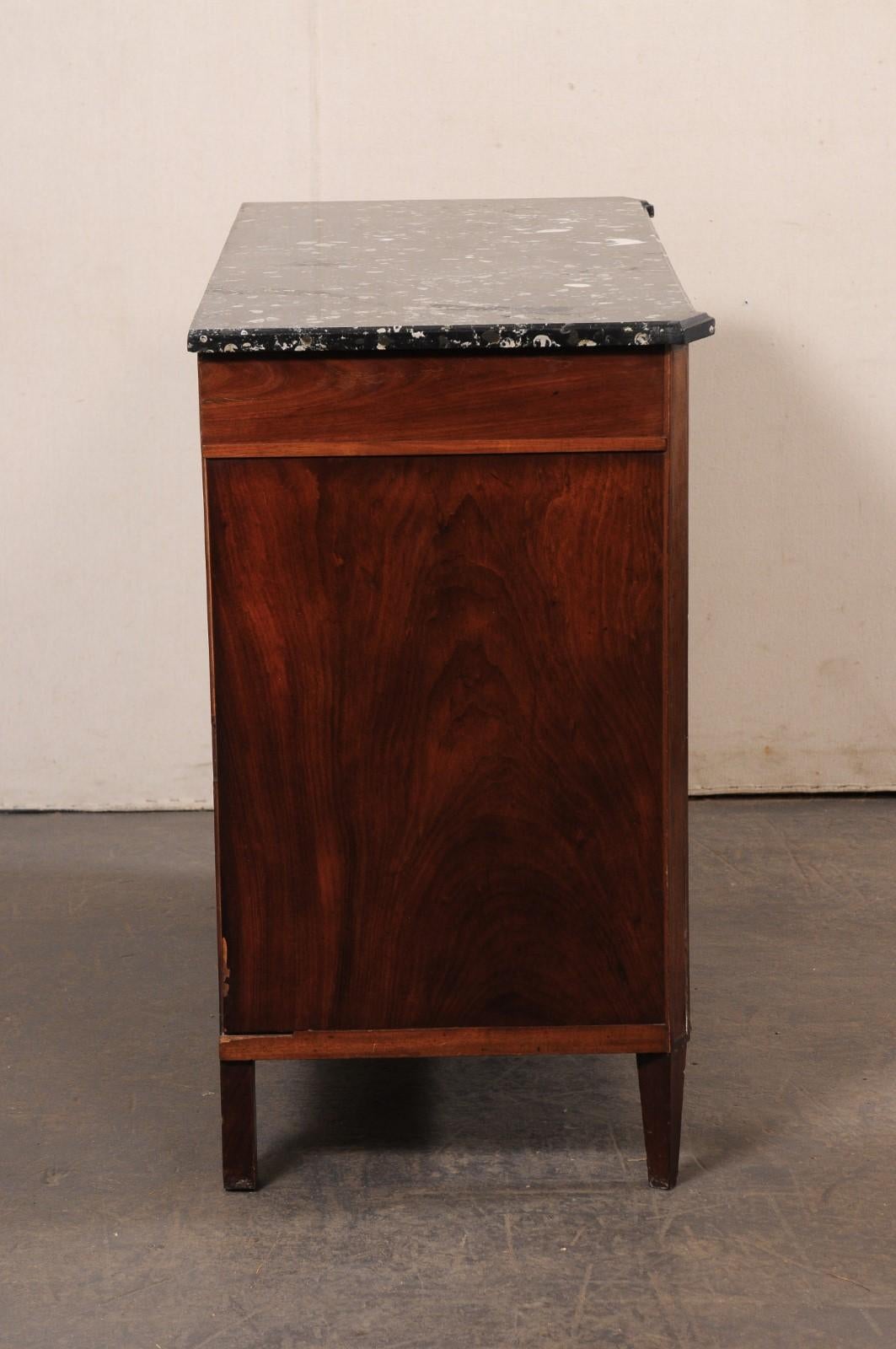 French 19th C. Two-Door Buffet Cabinet w/Nice Black Marble Top For Sale 1