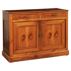 French 19th C. Wooden 2-Door Buffet Cabinet, 4.5 Ft. Width