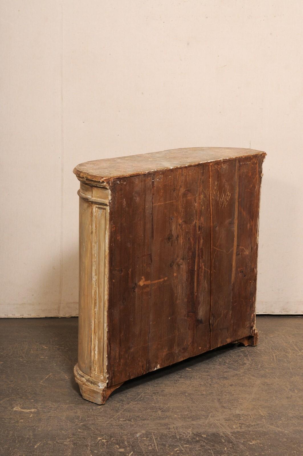 Demi-Console francese in legno del 19° secolo con piano dipinto in finto marmo - una bella dimensione! in vendita 4