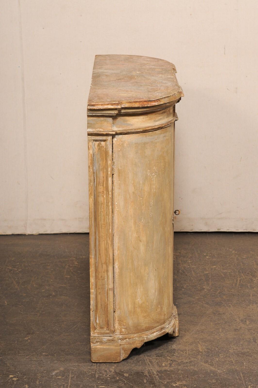 Demi-Console francese in legno del 19° secolo con piano dipinto in finto marmo - una bella dimensione! in vendita 1