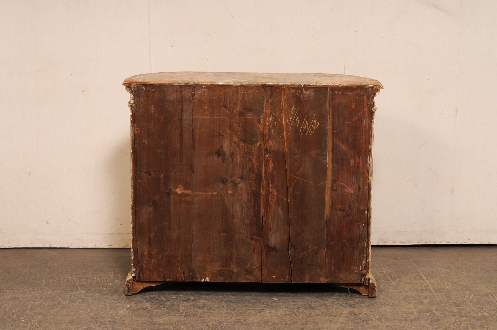 Demi-Console francese in legno del 19° secolo con piano dipinto in finto marmo - una bella dimensione! in vendita 3