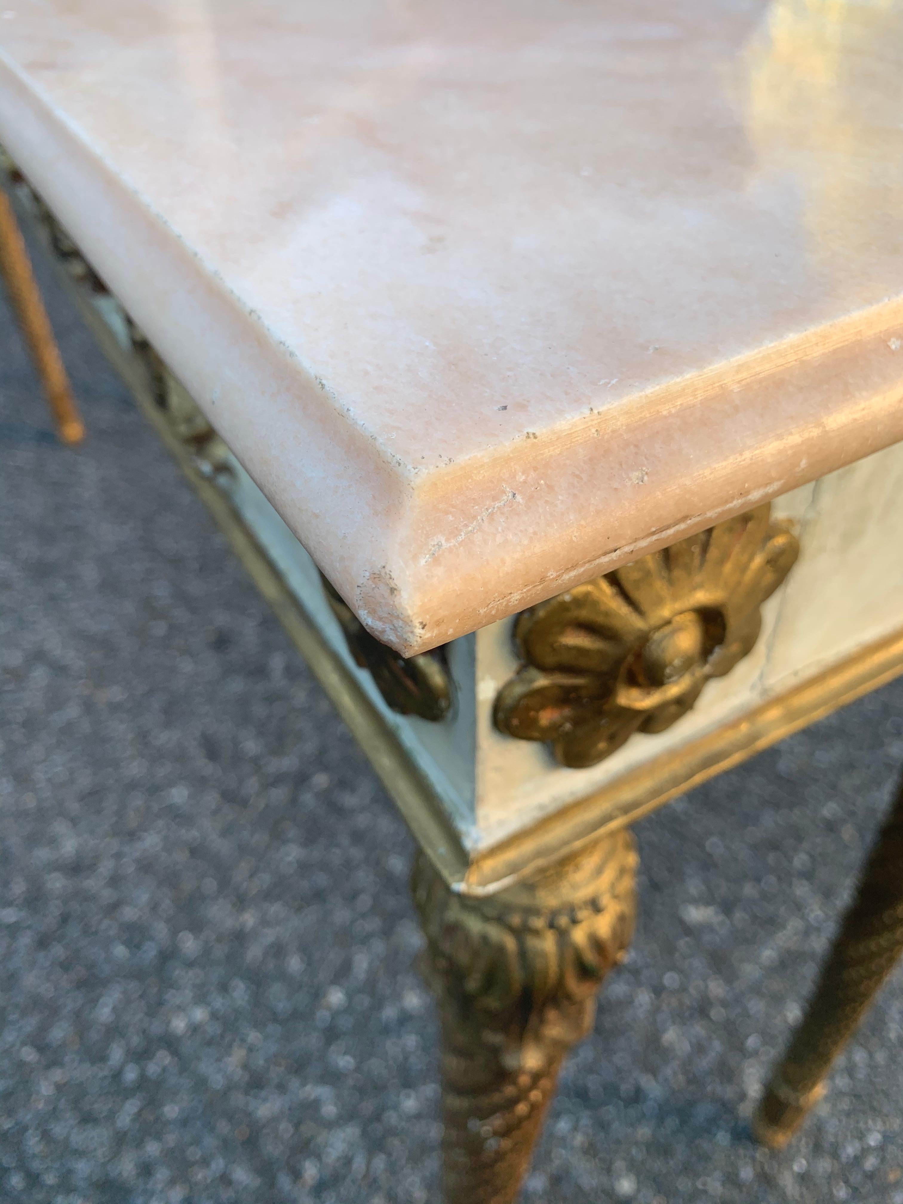 20th Century French 19th Century Narrow Louis XVI Marble-Top Console Table