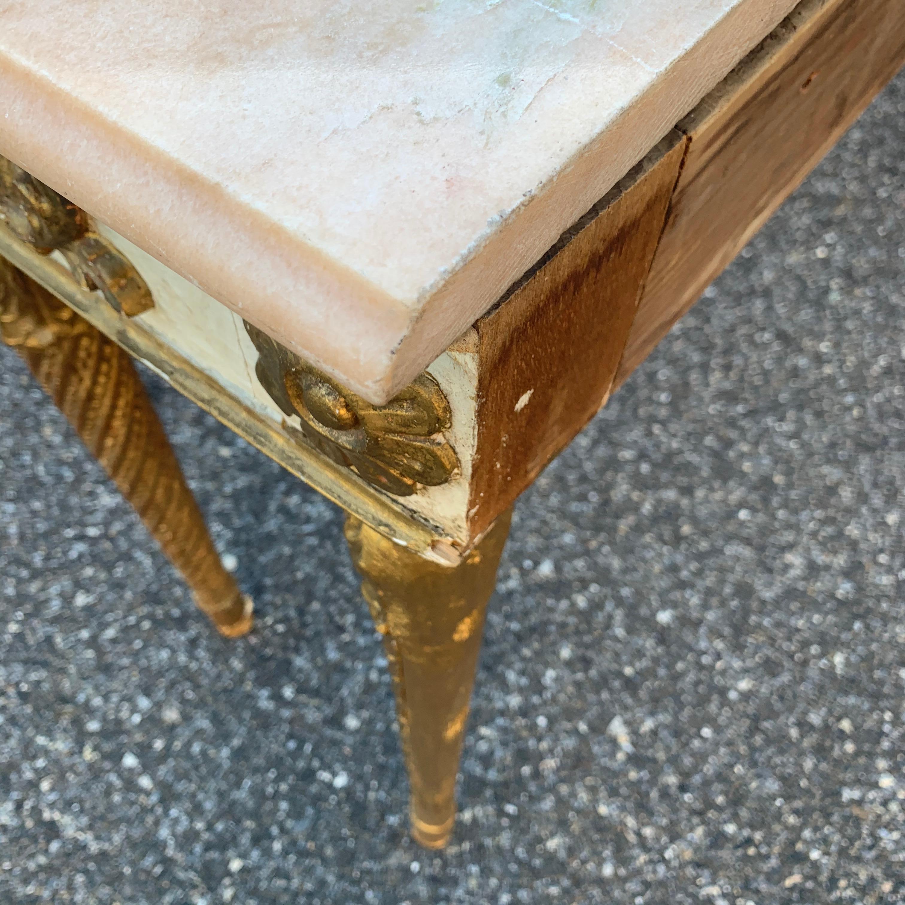 French 19th Century Narrow Louis XVI Marble-Top Console Table 2